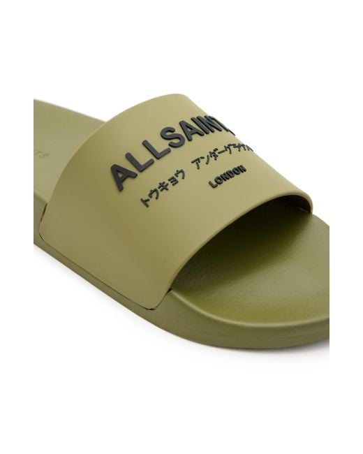 AllSaints Green Underground Slide Sandal for men