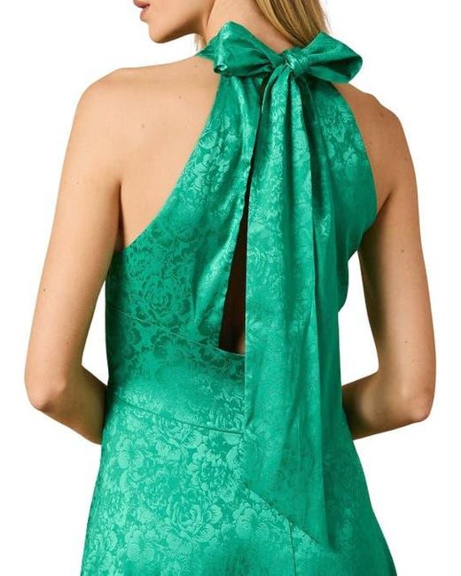 Oasis Green Bias Halterneck Midi Dress