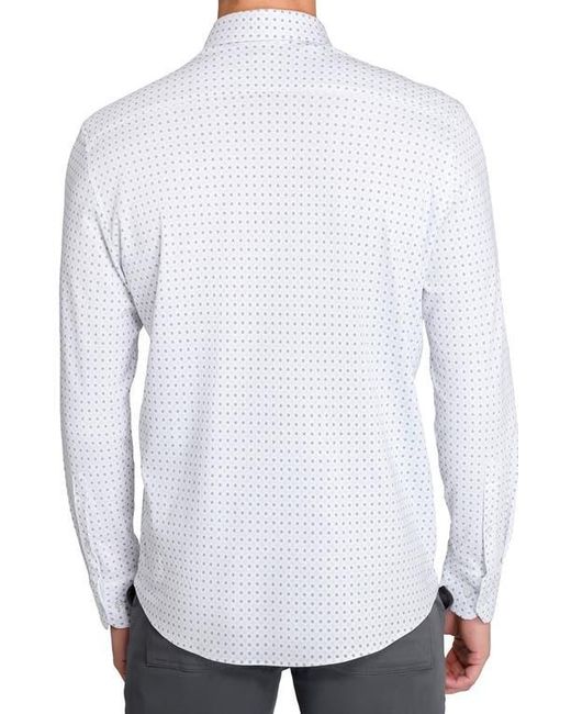 Brooklyn Brigade White Dot Print Knit Long Sleeve Basic for men