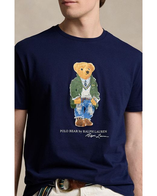Polo Ralph Lauren Blue Polo Bear Cotton Graphic T-shirt for men
