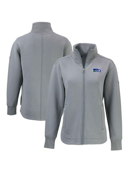 Cutter & Buck Gray Seattle Seahawks Throwback Logo Roam Eco Recycled Full-zip Jacket At Nordstrom