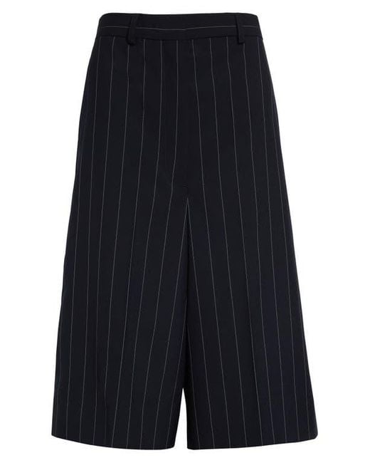 Stella McCartney Blue Pinstripe Wide Leg Culotte Pants