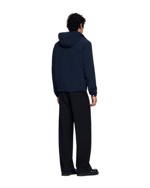 Sandro Blue Hooded Zip-Up Jacket for men