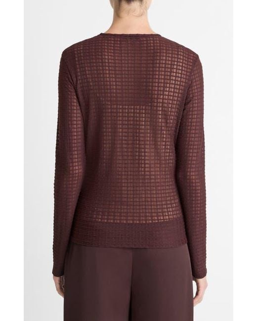 Vince Purple Shadow Grid Top