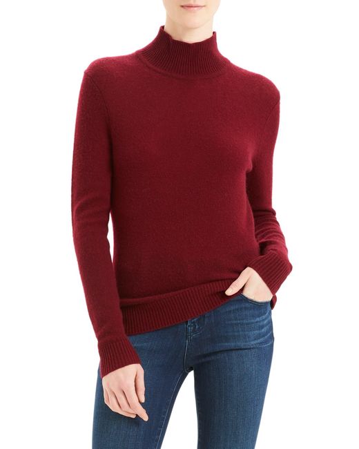 Theory Red Turtleneck Cashmere Sweater