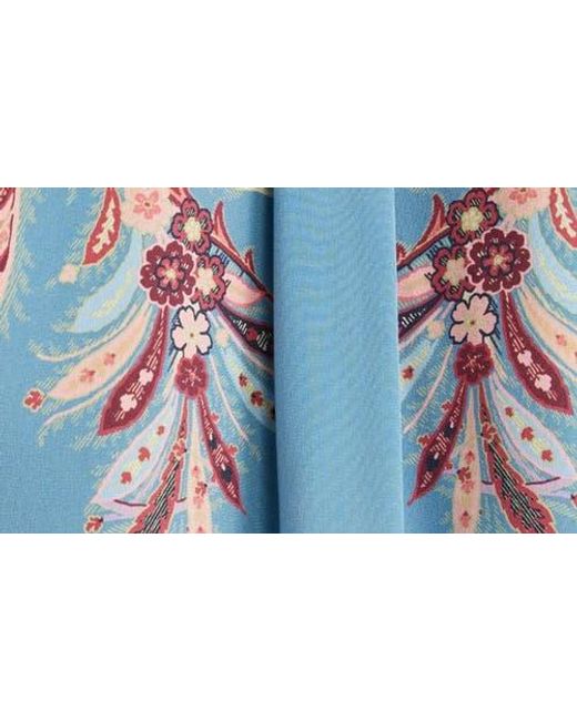 Etro Blue Paisley Silk Button-Up Shirt