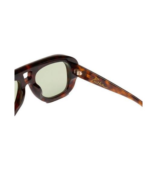 DEZI Brown Pusha 55Mm Shield Sunglasses