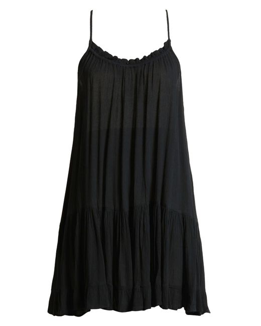 Elan Black Ruffle Trim Cover-up Dress
