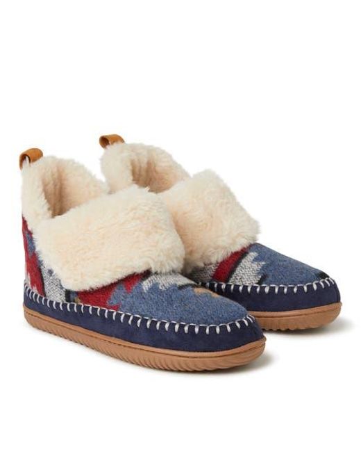 Dearfoams Blue Moritz Bootie Slipper