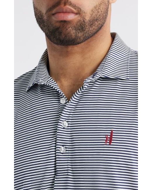 Johnnie-o Blue Dru Stripe Performance Polo for men