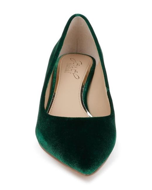Badgley Mischka Green Enola Pointed Toe Kitten Heel Pump