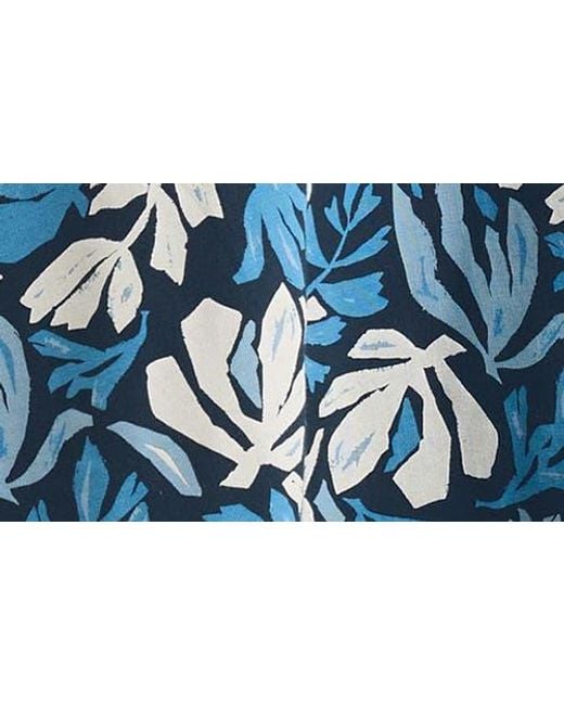 Seasalt Cornwall Blue Rose A-Line Stretch Organic Cotton Midi Skirt