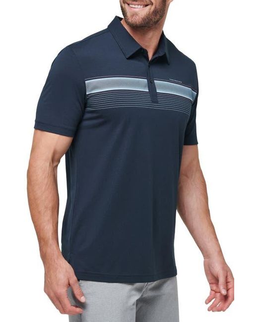 Travis Mathew Blue State Of The Art 2.0 Chest Stripe Polo for men