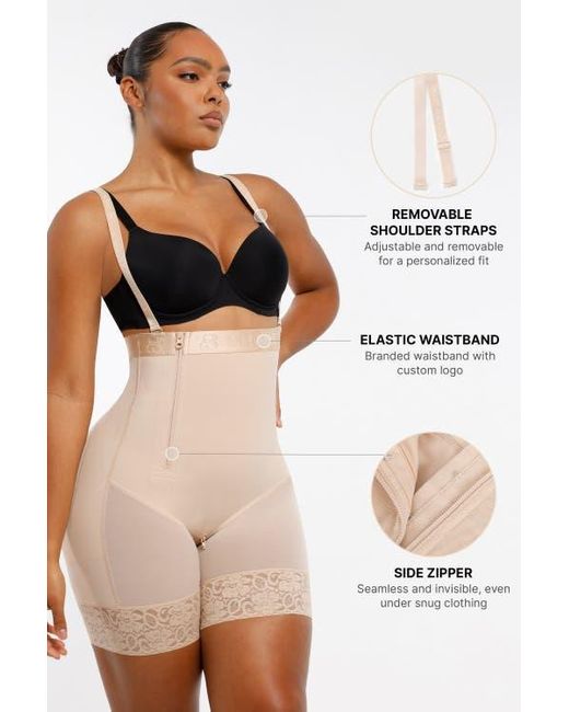 Shapellx Black Postpartum Side Zipper Support Shorts