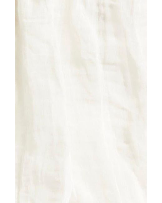 Brandon Maxwell White The Billie Crinkle Metallic Organza Button-Up Shirt