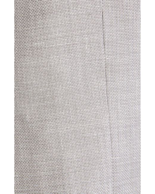 JB Britches Gray Regular Fit Textured Wool & Linen Mélange Sport Coat for men