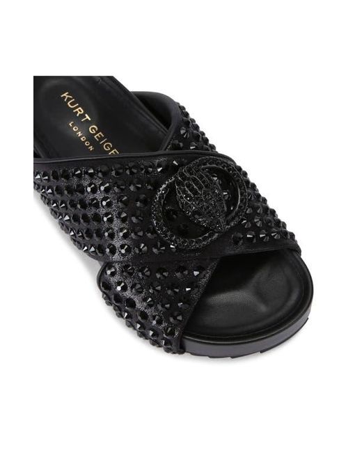Kurt Geiger Black Chelsea Cross Strap Flatform Sandal