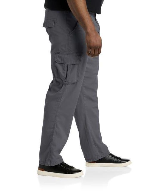 True Nation by DXL Gray Big & Tall Broken-In Relaxed Fit Cargo Pants for men