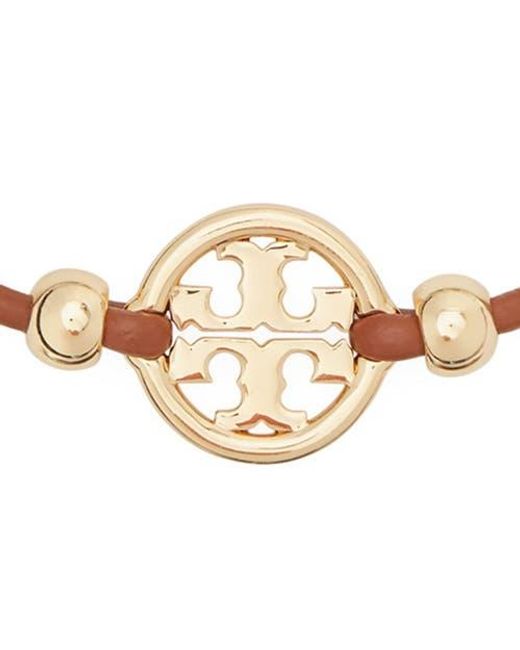 Tory Burch White Miller Logo Slider Bracelet