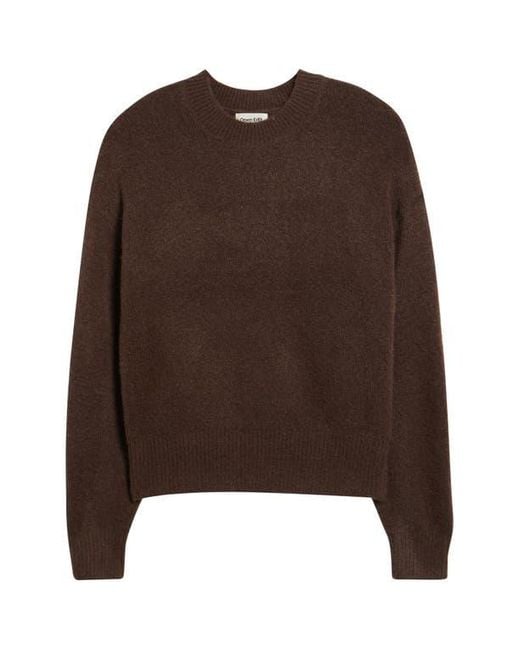 Open Edit Brown Cozy Crewneck Sweater