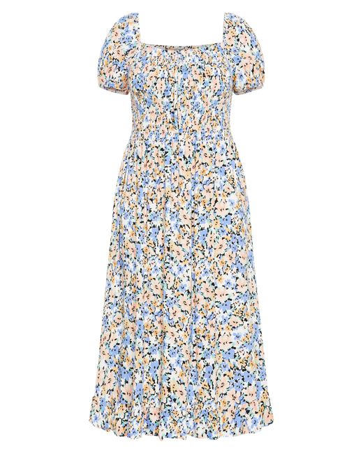 City Chic Multicolor Emilee Floral Smocked Maxi Dress