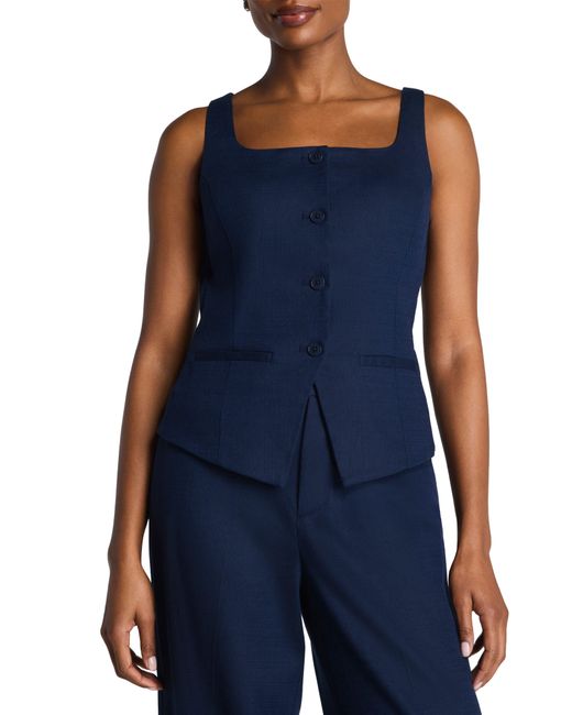 Spanx Blue Button-Down Vest