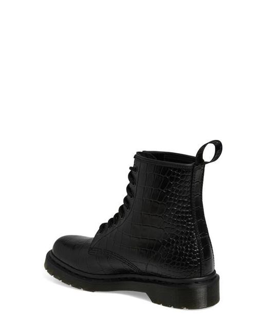 Dr. Martens Black 1460 Croc Embossed Combat Boot