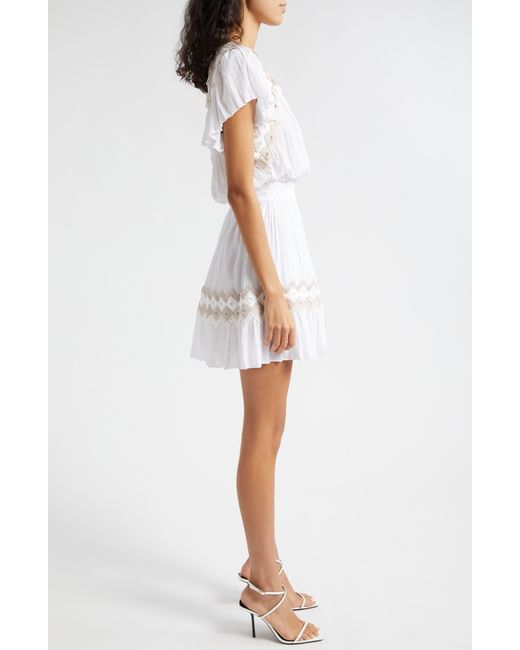 Ramy Brook White Bridget Eyelet Trim Dress