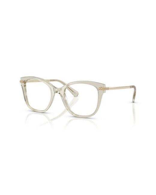 Swarovski Brown 49Mm Crystal Embellished Square Optical Glasses