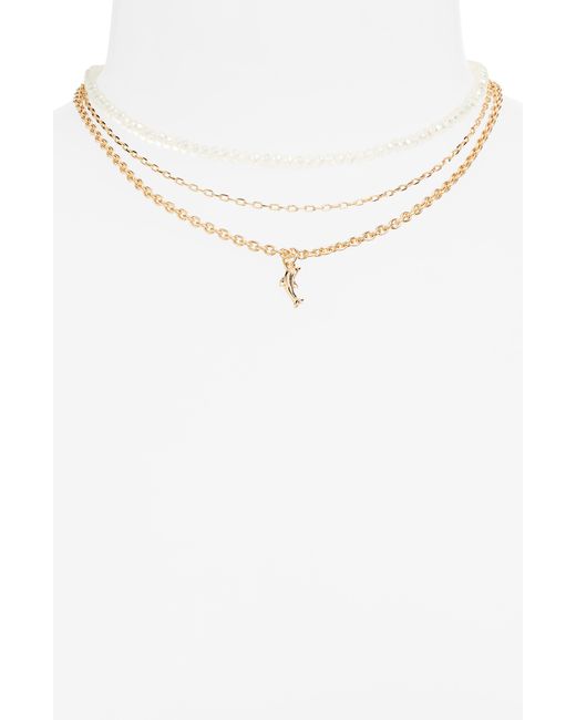 BP. White Layered Dolphin Charm Necklace