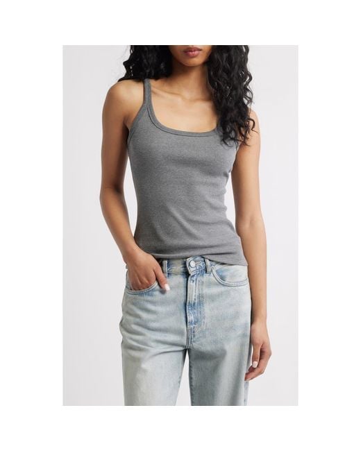 TOPSHOP Gray Rib Camisole