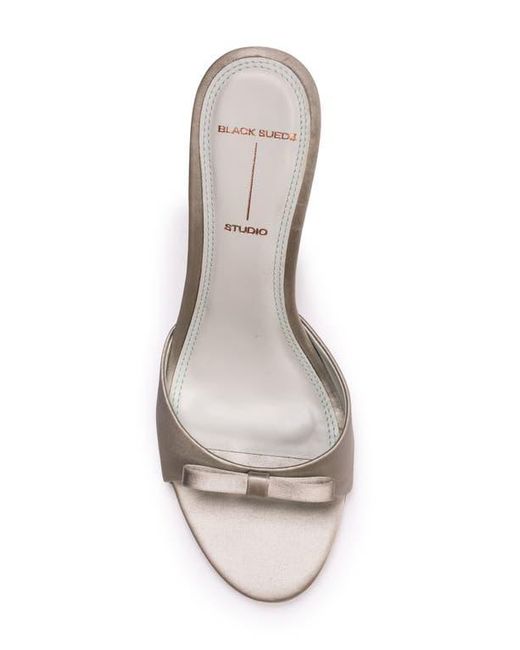 Black Suede Studio White Albie Slide Sandal