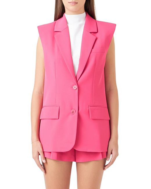 Endless Rose Pink Oversize Blazer Vest