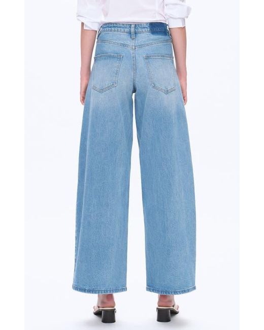 Bayeas Blue Daisy High Waist Wide Leg Jeans