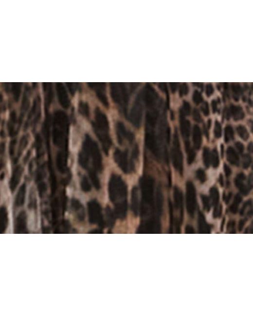 AllSaints Brown Indra Kiku Leopard Print Midi Dress