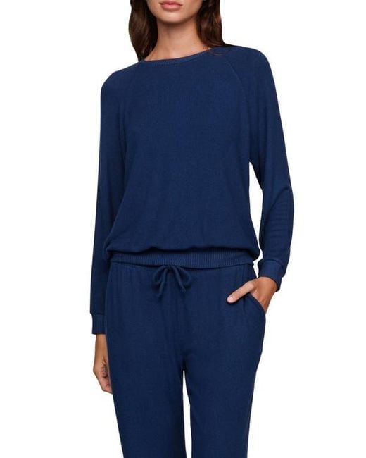 Eberjey Blue Cozy Time Lounge Pullover