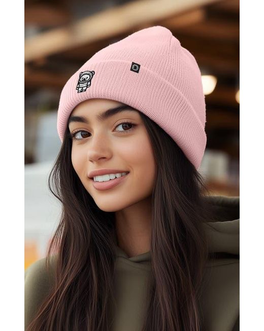 Alix Pink Ice Bear Beanie for men