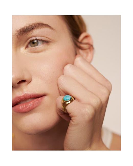 Monica Vinader Blue Eclipse Amazonite Signet Ring