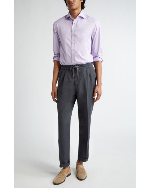 Brunello Cucinelli Purple Slim Fit Button-up Shirt for men