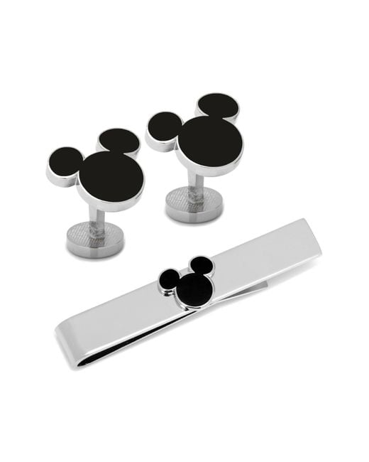 Cufflinks Inc. Black Mickey Mouse Tie Bar & Cuff Links Set for men