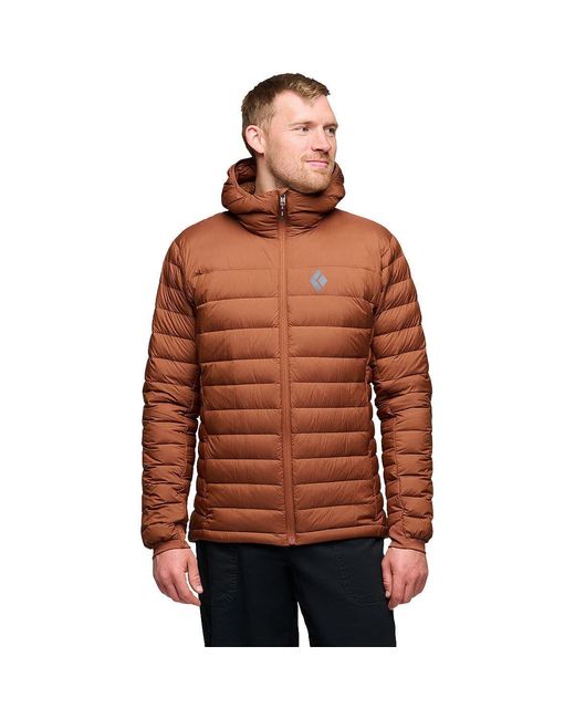 Black Diamond Brown Access Down Hooded Jacket for men