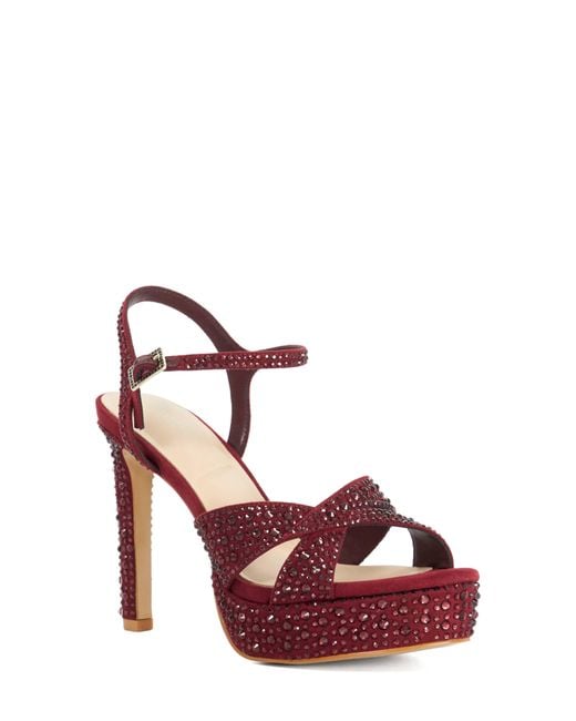 Dune Red Mayve Platform Sandal