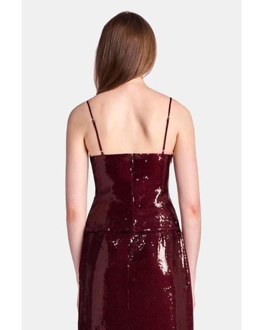 Kate Barton Red Sequin Column Tank
