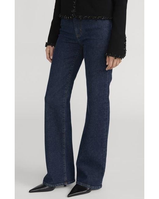 FRAME Blue The Pixie Arrow High Waist Bootcut Jeans