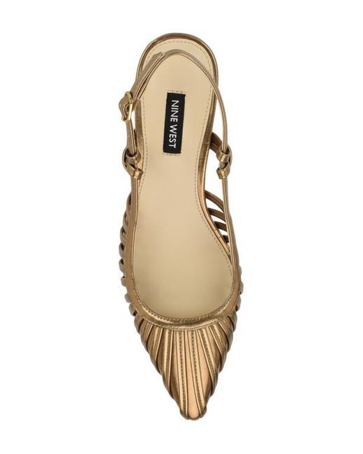 Nine West Natural Whitt Pointed Toe Slingback Pump