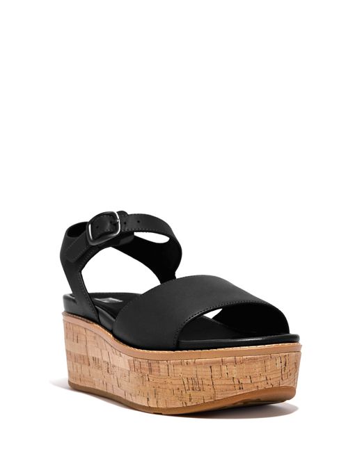 Fitflop Eloise Ankle Strap Platform Sandal in Black | Lyst