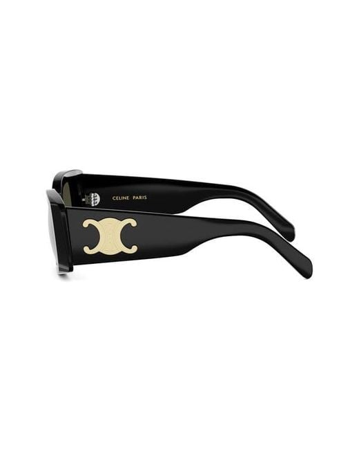 Céline Black Triomphe 53Mm Rectangular Sunglasses