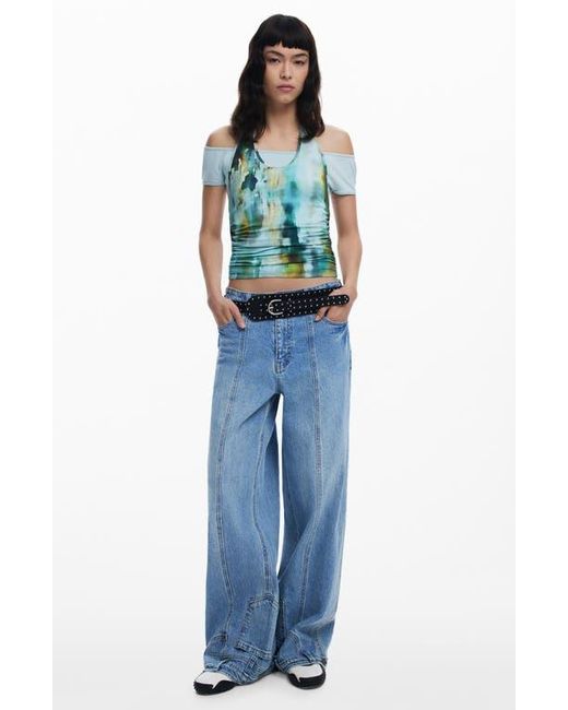 Desigual Blue Halter Neck Top