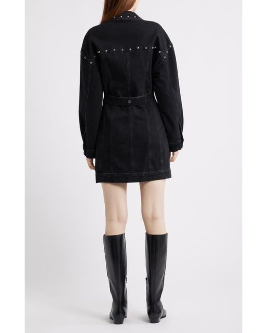 Rails Women's Black Ladera Studded Long Sleeve Denim Mini Shirtdress -  ice4pros.com.br