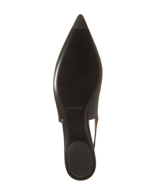 Tod's Black Barretta Pointed Toe Slingback Flat